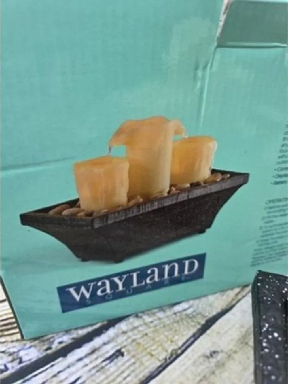 Wayland Square 3 PC Candle Fountain Battery Operated NOT INCLUDED